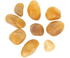 Poliruoti akmenys Geltona Pebble 10-20 mm akvariumui, terariumui, 10kg/PAK