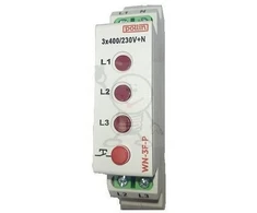 Pollin Modulinė lempa, 3 fazių, raudona, 10–250 V AC, bandymo mygtukas WN-3F-P