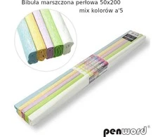 Polsirhurt raukšlėtas perlinis popierinis mišinys 5 spalvos 50x200cm 5 vnt