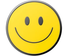 „PopSockets PopTop Combo“ emaliuotas „Be Happy“ geltoninis telefono laikiklis ir stovas