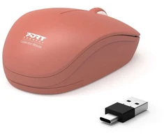 Port Designs PORT CONNECT belaidė COLLECTION pelė, USB-A a USB-C dongle, 2.4Ghz, 1600DPI, Terracota