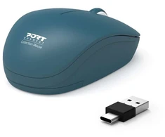 Port Designs „PORT CONNECT“ belaidė kolekcijos pelė, USB-A ir USB-C adapteriai, 2,4 GHz, 1600 DPI, „Saphir“