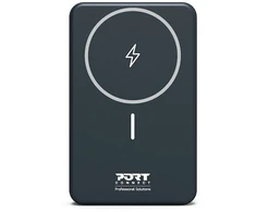 Port Designs PORT CONNECT | Išorinė USB-C baterija PD, belaidis Qi2 | 10000 mAh | Mėlyna