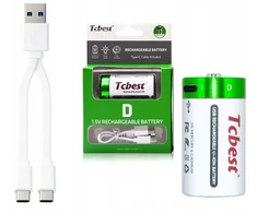 Port Ličio jonų akumuliatorius D R20 4900 mAh įkrovimo prievadas USB-C Type-C Tcbest / Usb-d_r20