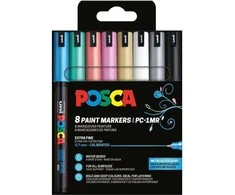 Posca - PC1MR - Extra Fine Tip Pen - Metallic Colors, 8 pc (401653)