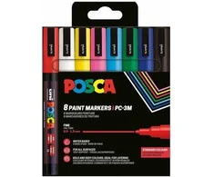 Posca - Ploni galiukai - Pagrindinės spalvos, 8 vnt. (401659)