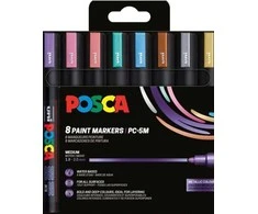 Posca - Medium Tip Pen - Metallic colors, 8 pc (401668)