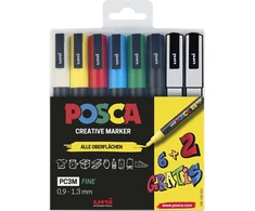 Posca POSCA Marker UNI PC-3M 6+2 Set