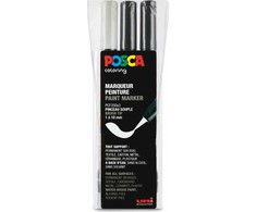 Posca POSCA pensel marker sæt PCF-350, tre farver, sort og hvid