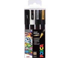 Posca uni-ball PC-3M akrilinis žymeklis 0,9 - 1,3 mm, daugiaspalvis