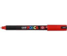 Žymeklis UNI Posca PC-1MR, adatiniu galu, 0.7 mm, raudonas