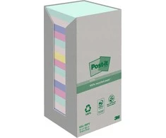 Post-It 3M Ekologiški Post-it® lipnūs lapeliai, NATURE, pastelė, 76x76mm, 12x100 kortelės.