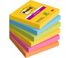 Post It 3M 3M Post-it® Super Sticky lapeliai, KARNAVALAS, 76x76 mm, 6x90 lapų.