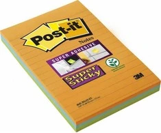 Lipnūs lapeliai 3M Post-it® Super Sticky Large 101mmx152mm 3 vnt. po 45 lapelius linijomis