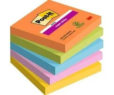 Lipnūs lapeliai užrašams 3M Post-it®, 76mmx76mm, 5 vnt. po 90 lapelių