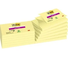 „Post-It 3M POST-IT Super Sticky Z-Notes“ dėklui, 76 x 127 mm, 12 x 90 kortelės, geltona