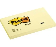 Lipnūs lapeliai Post-it®, 76 x 127 mm, 100 lapelių, kanarėlės geltona