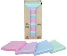 Post-it Ekologiški lipnūs lapeliai POST-IT® (654-1RPT), 76x76mm, 16x100 kortelės, pastelė