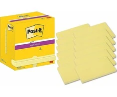 Lipnūs lapeliai 3M Post-it® Super Sticky 76mmx127mm 12vnt. po 90 lapelių, geltonos spalvos