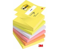 Lipnūs lapeliai Post-it Z-Notes, 76x76mm, neoninių spalvų, 6 vnt.
