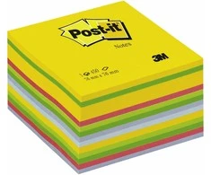 Lipnūs lapeliai Post-it Ultra kubas, 76 x 76 mm, 450 lapelių, įvairios spalvos