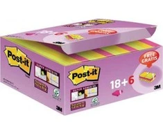 Post-it POST- IT super lipni (622- P24SSCOL), 47.6x47.6mm, 18 + 6x90 kortelės., spalvų derinys, GRAIS