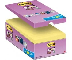 „Post-it“ lipnūs lapeliai „Post-it Super Sticky“ (655-P16SSCY-EU), 127 x 76 mm 16 x 90 kortelės, geltona, 2 NEMOKAMAI