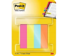 Žymekliai 3M Post-it® Poptimistic, 15mmx50mm, 4 vnt. po 50 lapelių