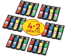 Post-it Reklaminis POST-IT® žymių rinkinys (683-4), PP, 11,9x43,2 mm, 4+2x35 kortelės, spalvų derinys, 2 NEMOKAMAI
