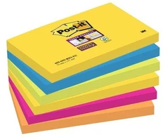Post-it SUPER STICKY BLOCK 655-6SS-RIO, RIO DE JANEIRO padėklas, 76x127mm, 6x90 lakštai (3M0572)