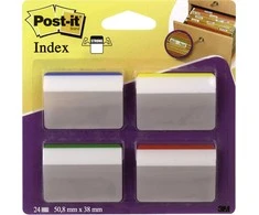 Lipnūs žymekliai Post-it, dideli, 24 lapeliai, 4 spalvos