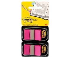 Post-it indeksavimo plokštės 680- BP2ES ryškiai rausva, 25x43mm, 2x50vnt (3M0098)