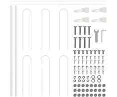 Sodo tvora 4 pcs Balta 6,8 x 0,6 m Miltelinis plienas