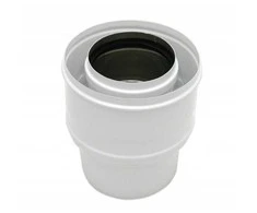 Poujoulat 80/125X60/100 TURBO DVISIENIS REDUKCIJOS LANGELIS, Baltas// RSK.SX-TD80/125X60/100REDB