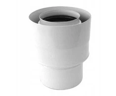 Poujoulat 80/125X60/100 TURBO DVISIENIS REDUKCIJOS LANGELIS, Baltas// RSK.SX-TD80/125X60/100REDB