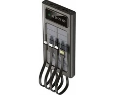 2GO Powerbank Powerbank Solar 10000mAh su LED žibintuvėliu juoda