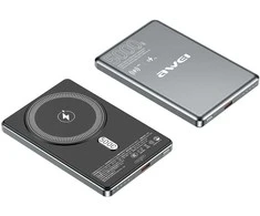 Induction powerbank Awei PA-30 5000mAh MagSafe pilkos spalvos