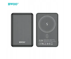 BWOO P82 BO 10000mah 15w power bank wireless charging dark pilkas