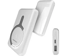 Įkroviklis „DENMEN“ avarinis akumuliatorius 10000mAh +15W „MagSafe“ USB + C tipo