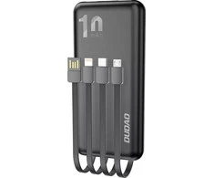 Dudao K6Pro Universal 10000mAh Power Bank su USB kabeliu, USB Type C, Lightning baltos spalvos (K6Pro-baltos spalvos)