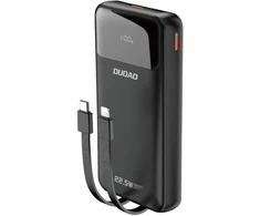 Išorinė baterija  Dudao K15Pro | 20000 mAh | 22.5 W PD | USB-C / USB-A | integruoti Lightning ir USB-C kabeliai