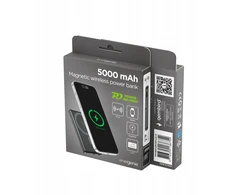 Powerbank Gembird Z ładowaniem beprzewodowym15W su wyświetlaczem LCD 5000mAh juoda (PB05-WPC15M-LCD-01)