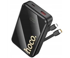 Išorinė baterija Hoco 20000 mAh QC PD 22,5W su integruotais laidais USB C + Lightning Q37A juodas