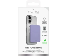 Puro 4200mAh Ultra-Thin MagSafe Compatible USB-C Power Bank - Violetinė