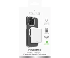 Puro Elektrik „Puro Power Mag 5000mAh“ išorinė baterija su „MagSafe USB-C“ – balta