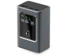 Išorinė baterija SBS 10000mAh PD 35W su LCD ekranu - pilka