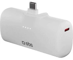 SBS EcoPower 5000 mAh 10W išorinė baterija su integruotu USB-C prievadu - Baltas