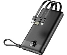 Išorinė baterija POWER BANK VEGER C10 10000mAh (USB,USB-A,Type-C,MicroUSB,lightning) juoda