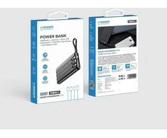 Išorinė baterija POWER BANK VEGER C10 10000mAh (USB,USB-A,Type-C,MicroUSB,lightning) juoda