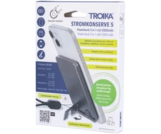 Powerbank Troika POP50 5000 mAh Pilka, Juodas (POP50/TI)